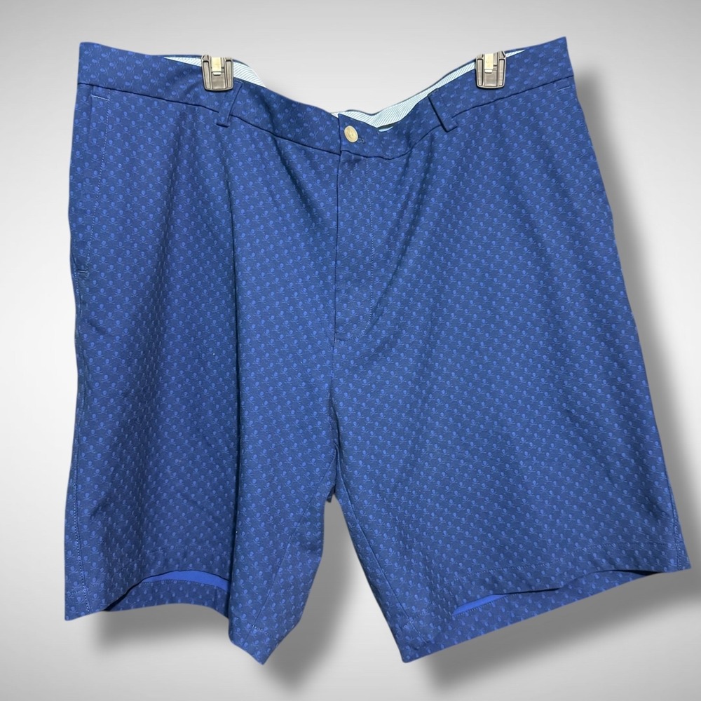 Peter Millar Crown Mens 40 Sport Carrboro performance golf shorts blue skull